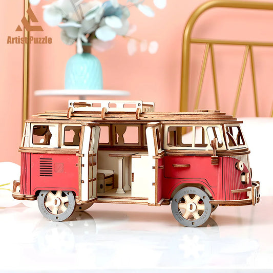 3D Wooden Bus Puzzle