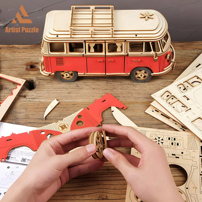 3D Wooden Bus Puzzle